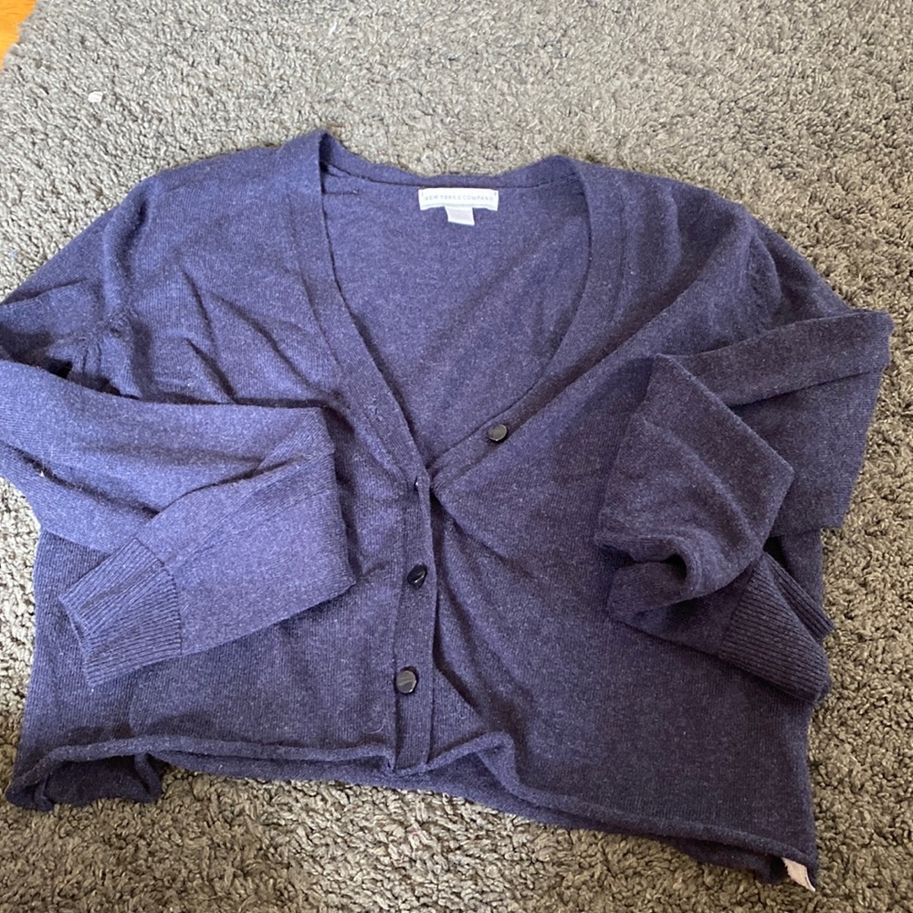 Navy cropped cardigan